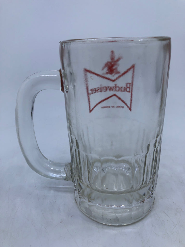 GLASS BUDWEISER MUG.