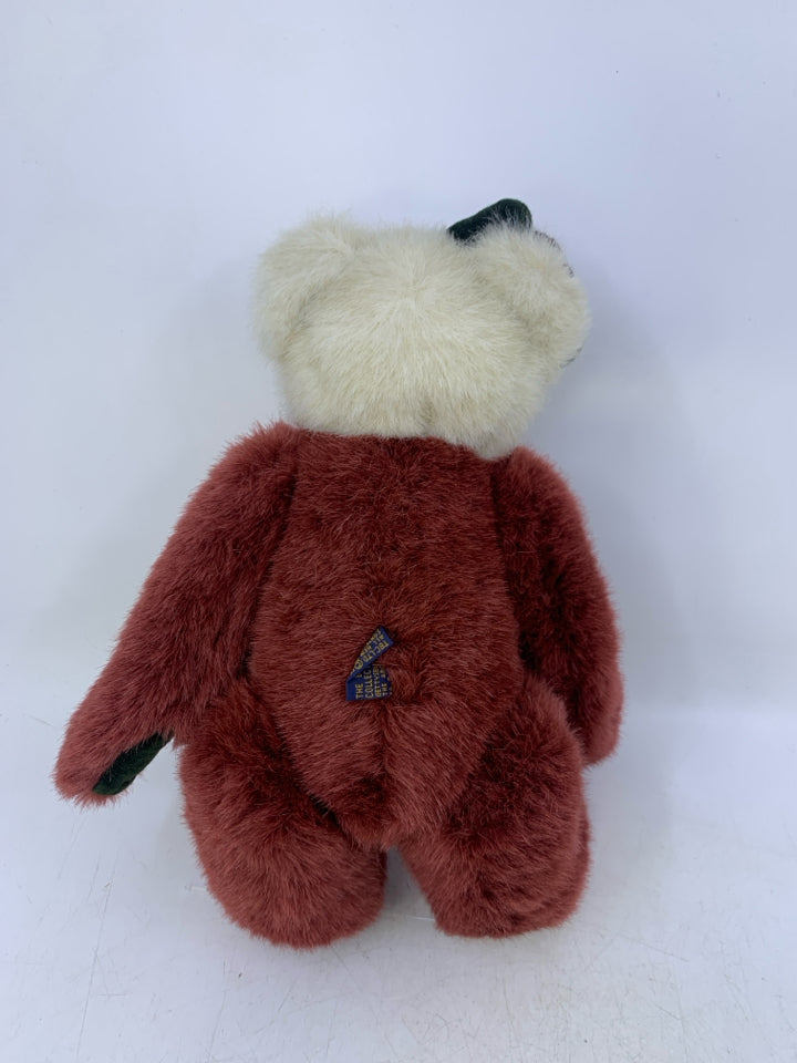 RED/WHITE BEAR W/ BOW/BUTTONS.