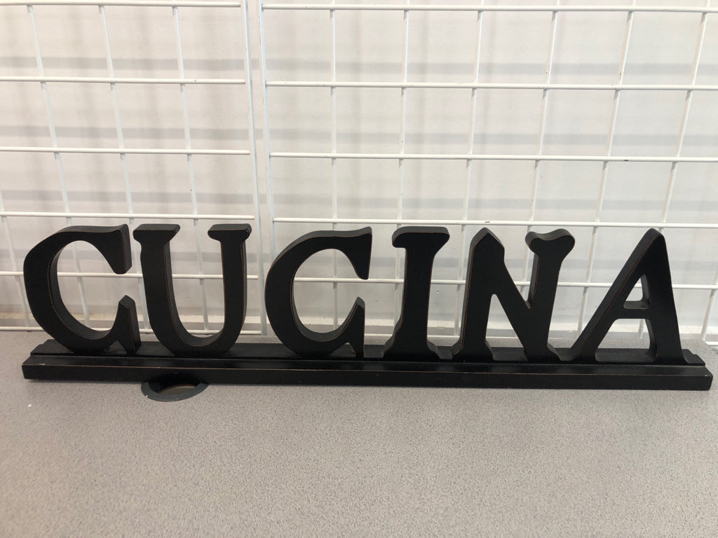 CUCINA WOODEN LETTER SIGN.
