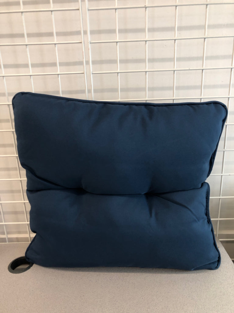 BLUE FABRIC THROW PILLOW.
