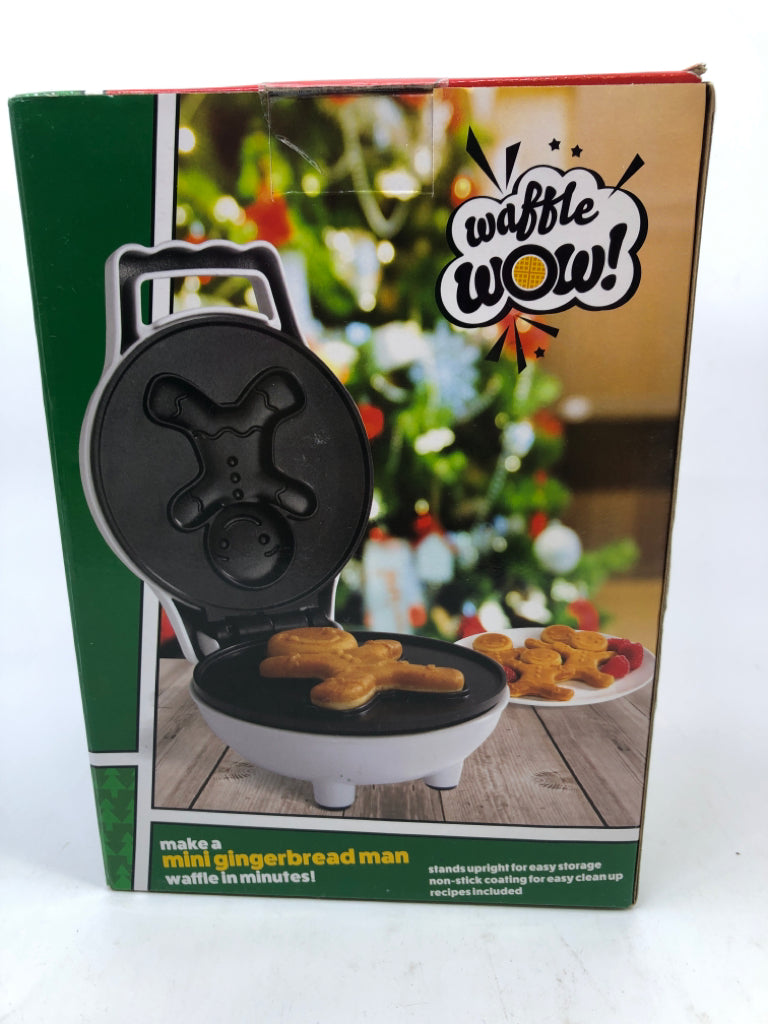 NIB GINGERBREADMAN WAFFLE MAKER.