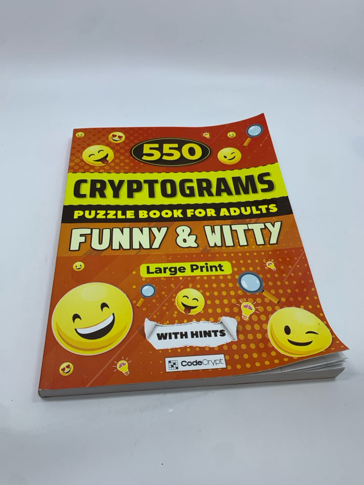 CRYPTOGRAMS PUZZLE BOOK.