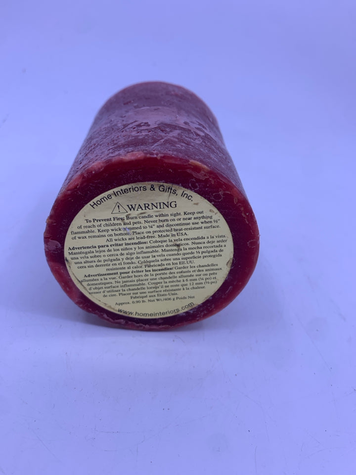 RED PILLAR CANDLE.