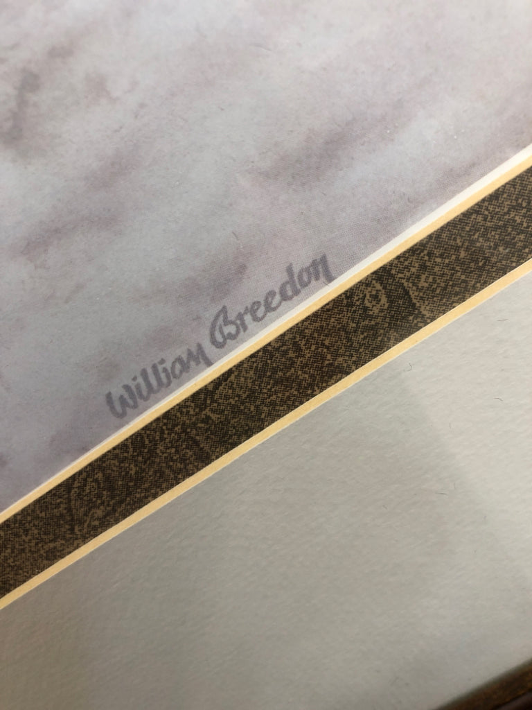 WINTER SCENE GRAY HOUSE W/SLEDS WALL HANGING.