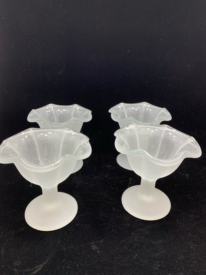 4PC FROSTED SCALLOPED SUNDAE CUPS.