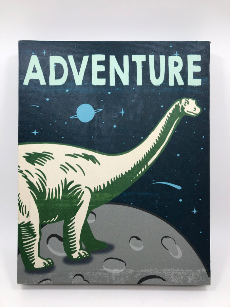 "ADVENTURE" DINO IN SPACE CANVAS.
