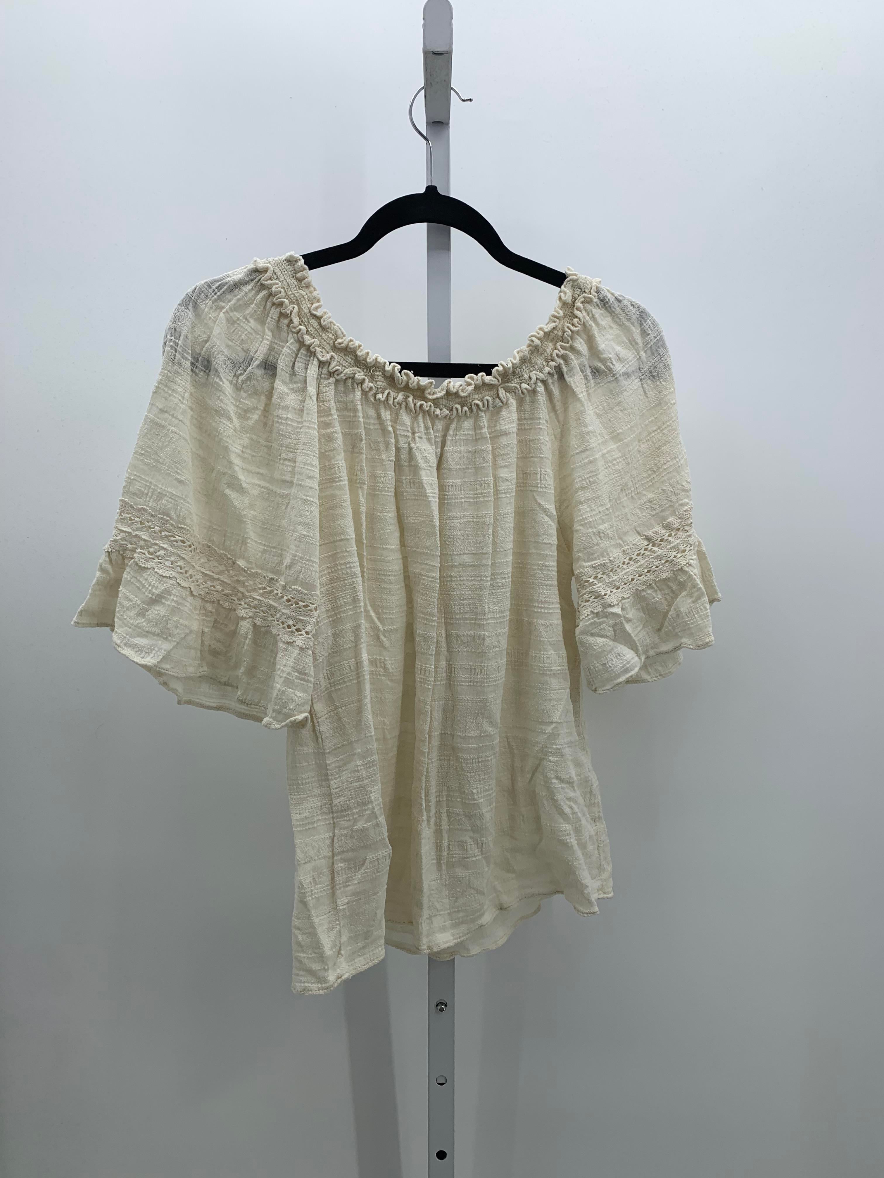 Max Studio Size Large Misses Short Sleeve Shirt