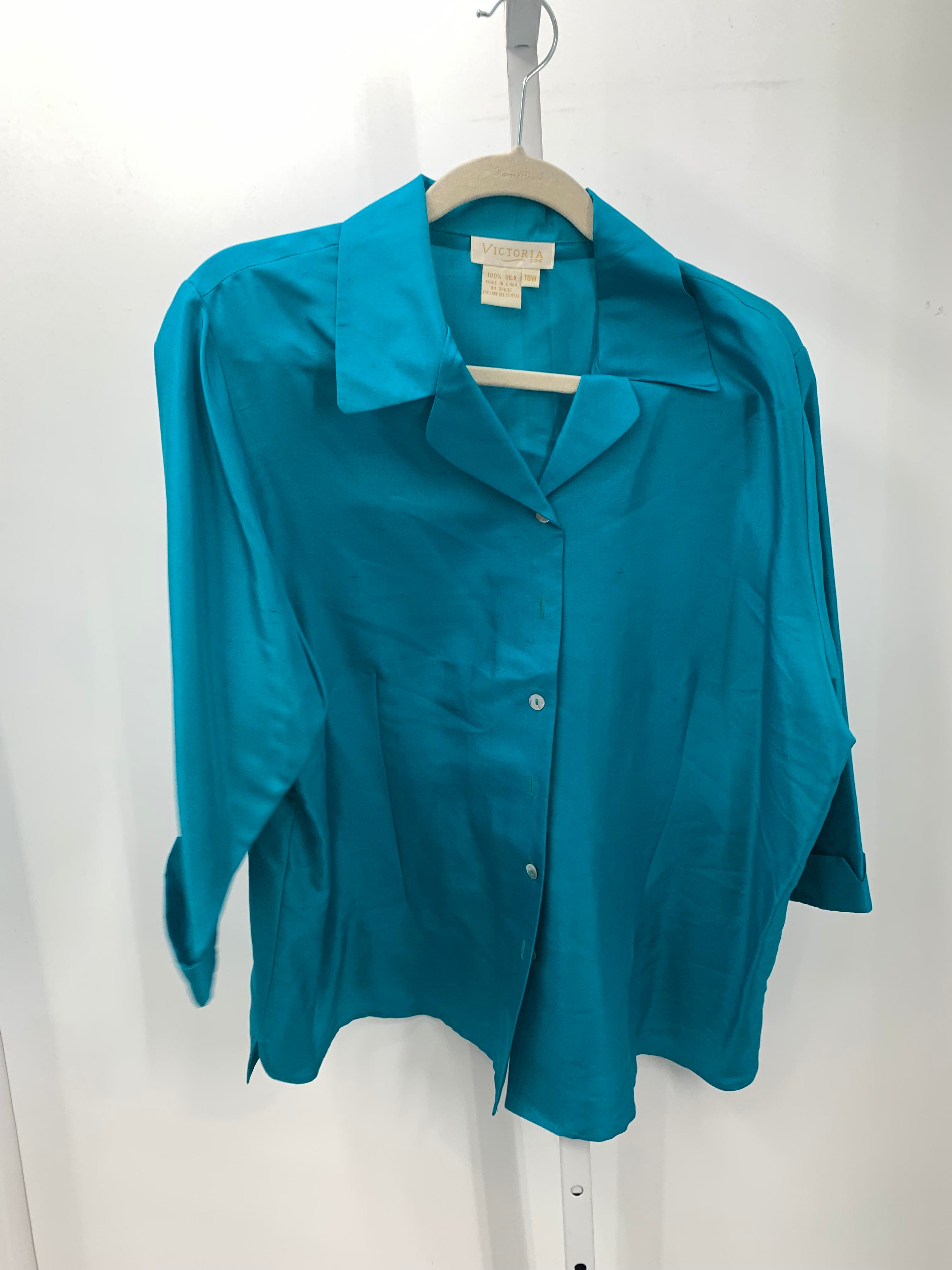 Via Europa Size 18 W Womens 3/4 Sleeve Shirt