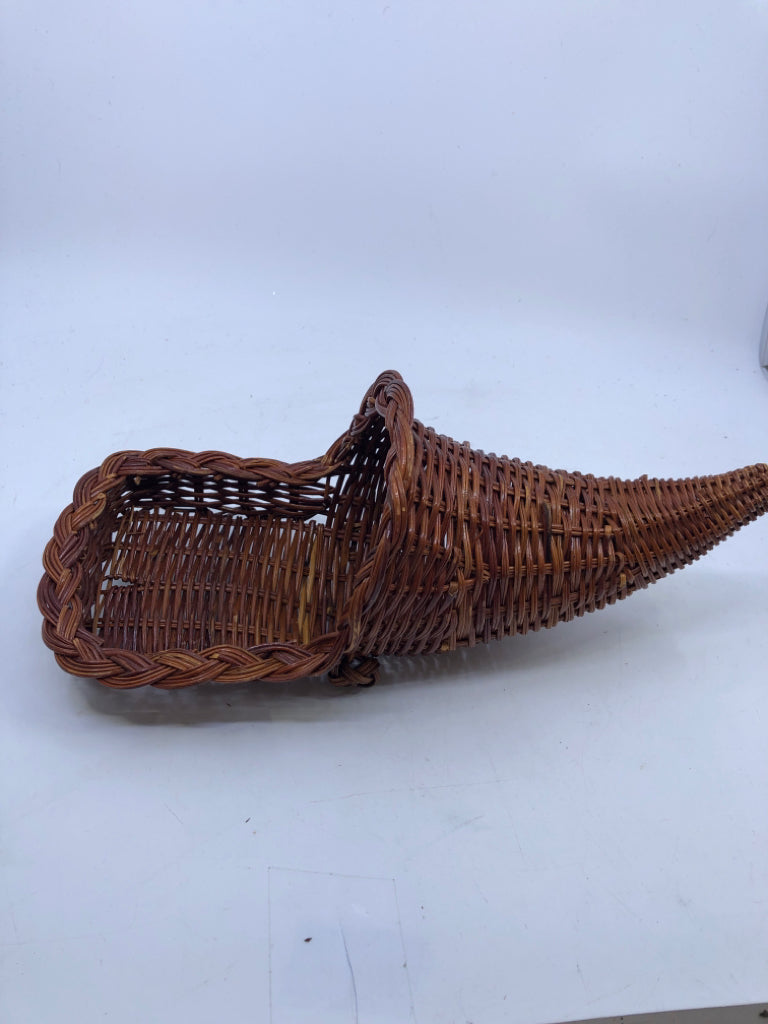CORNUCOPIA SHAPED BASKET.