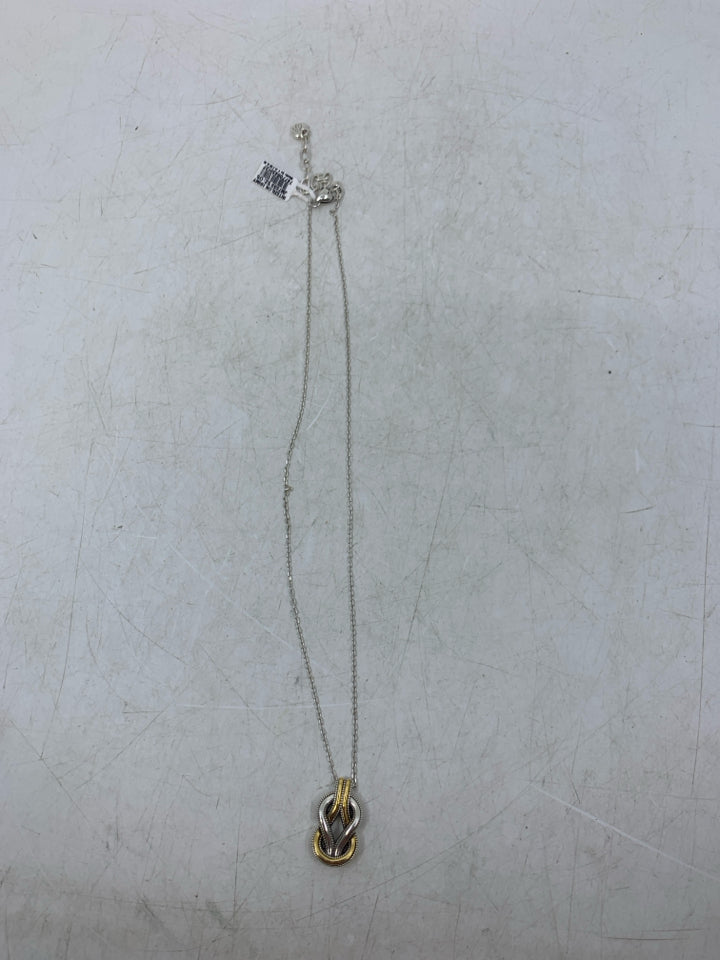 Interlok Harmony Two Tone Petite Pendant Necklace