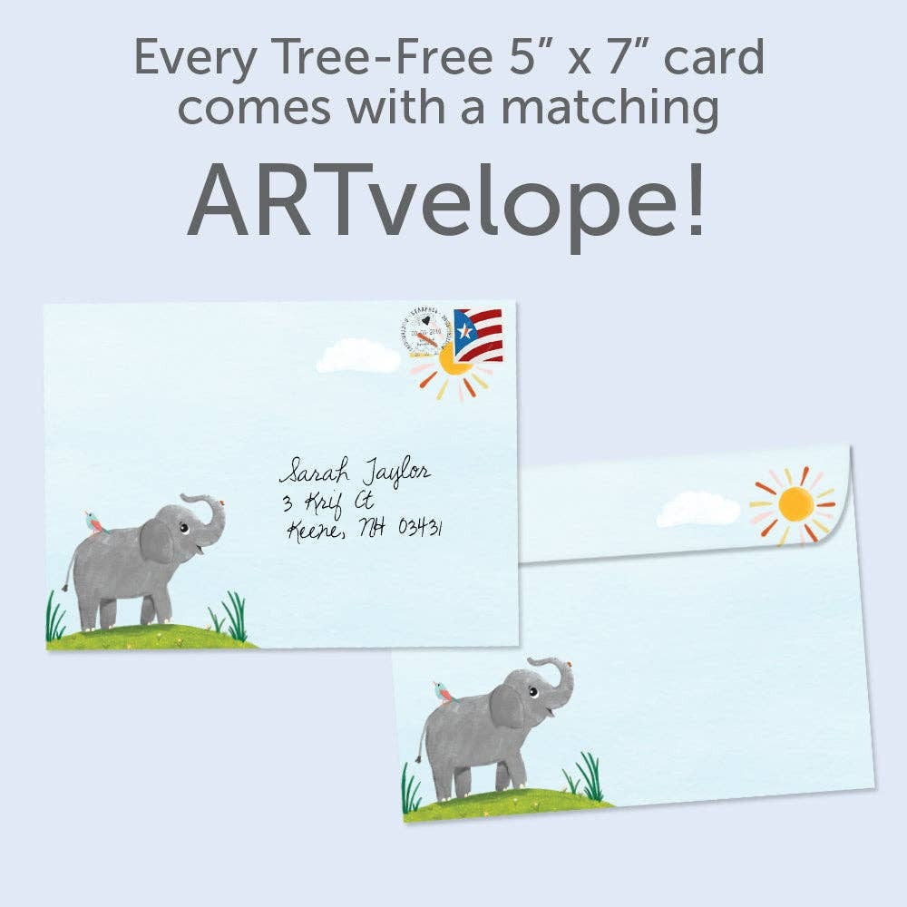 Elephant Flowers, Thank You Card