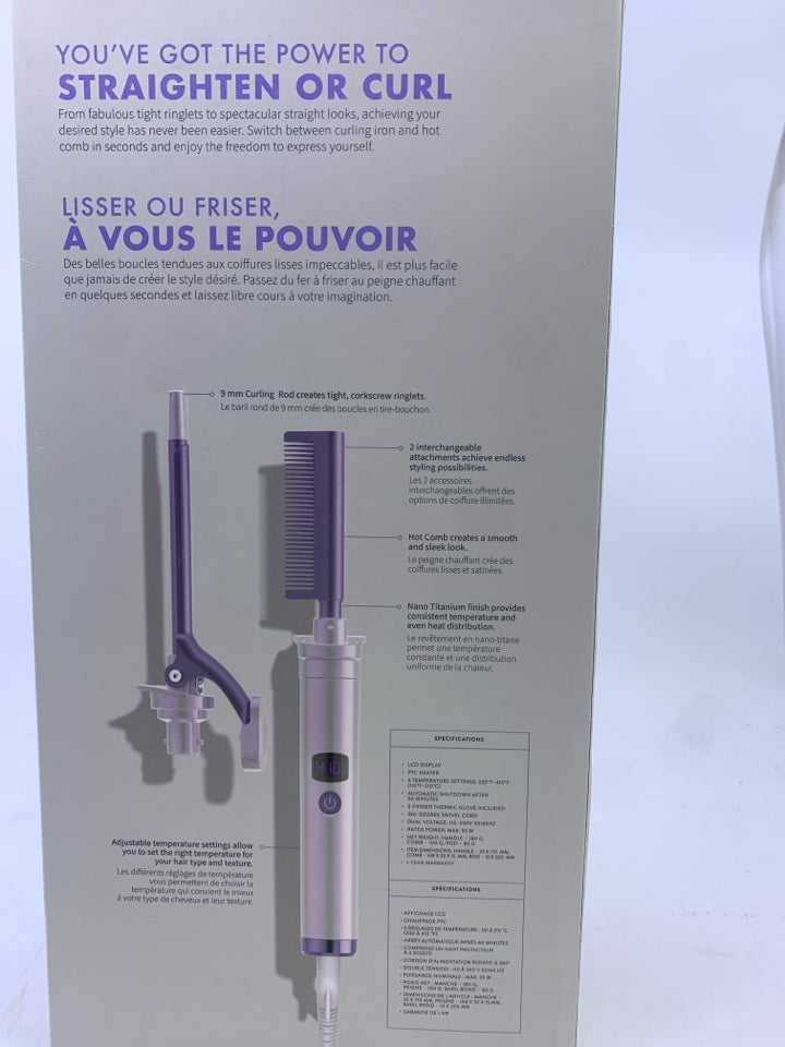 NIB MONAT SLEEK & CURLED HOT COMB.