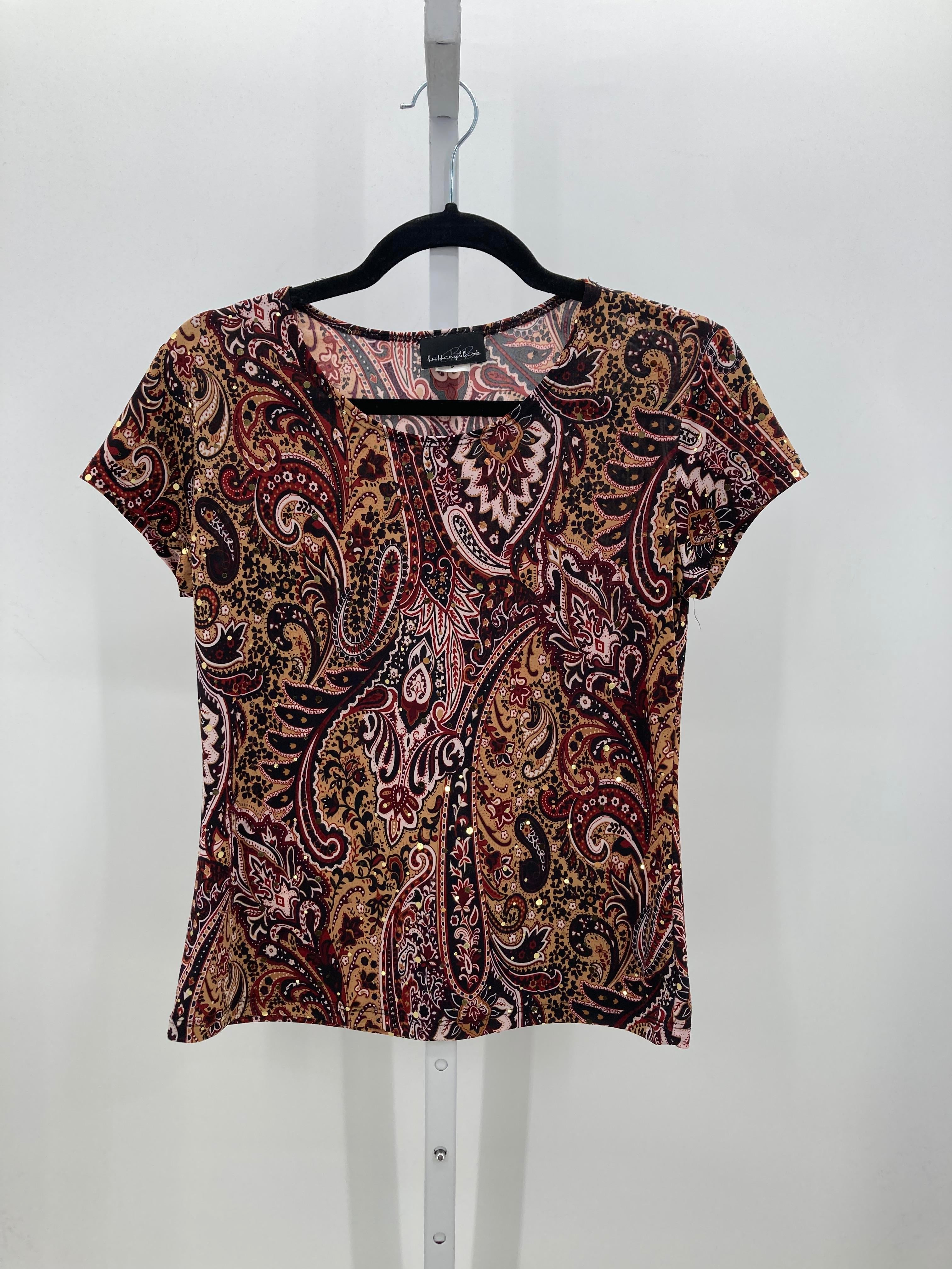 Brittany Black Size Small Misses Short Sleeve Shirt