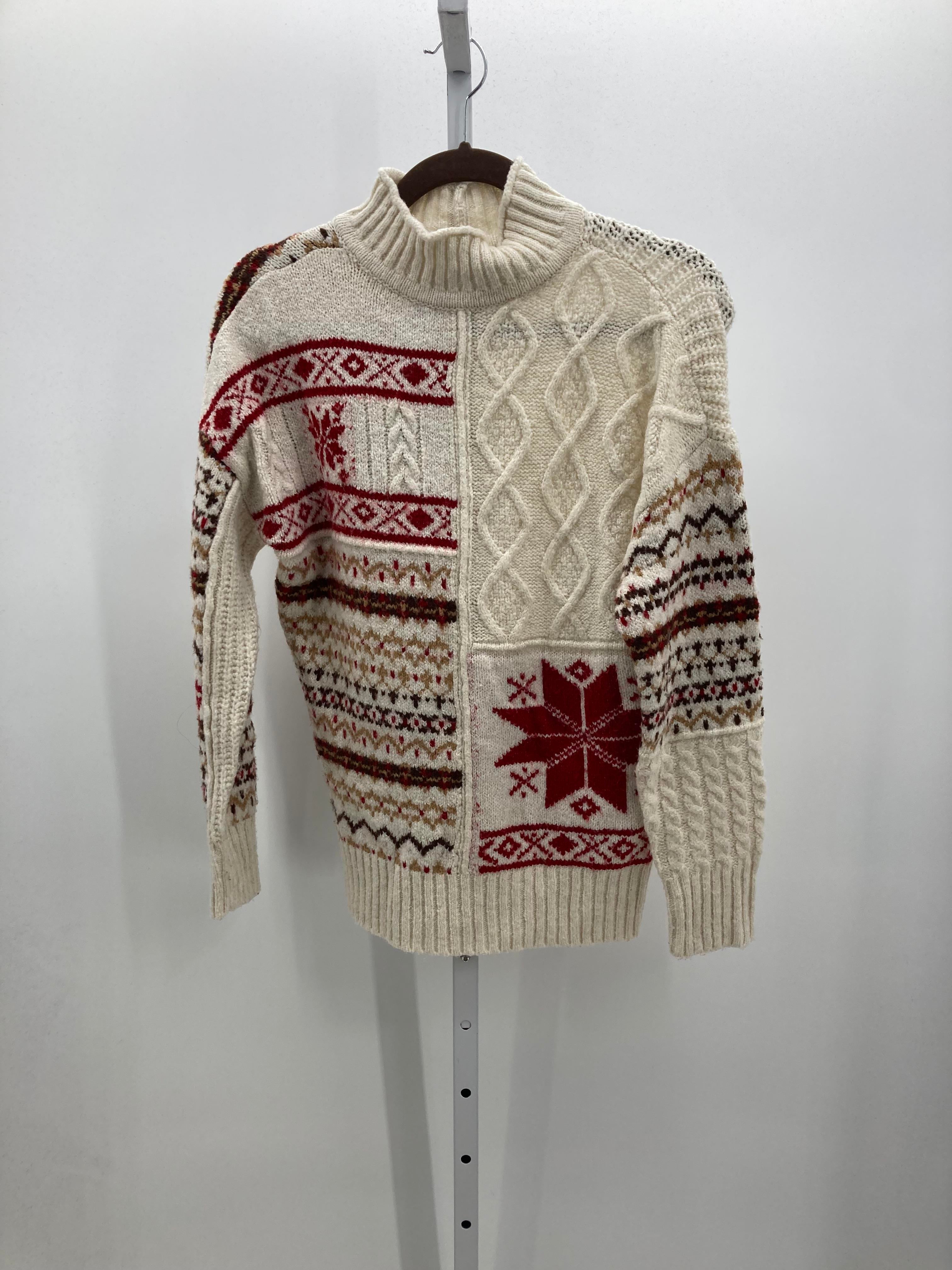 LONG SLV SWEATER RED SNOW FLAKES