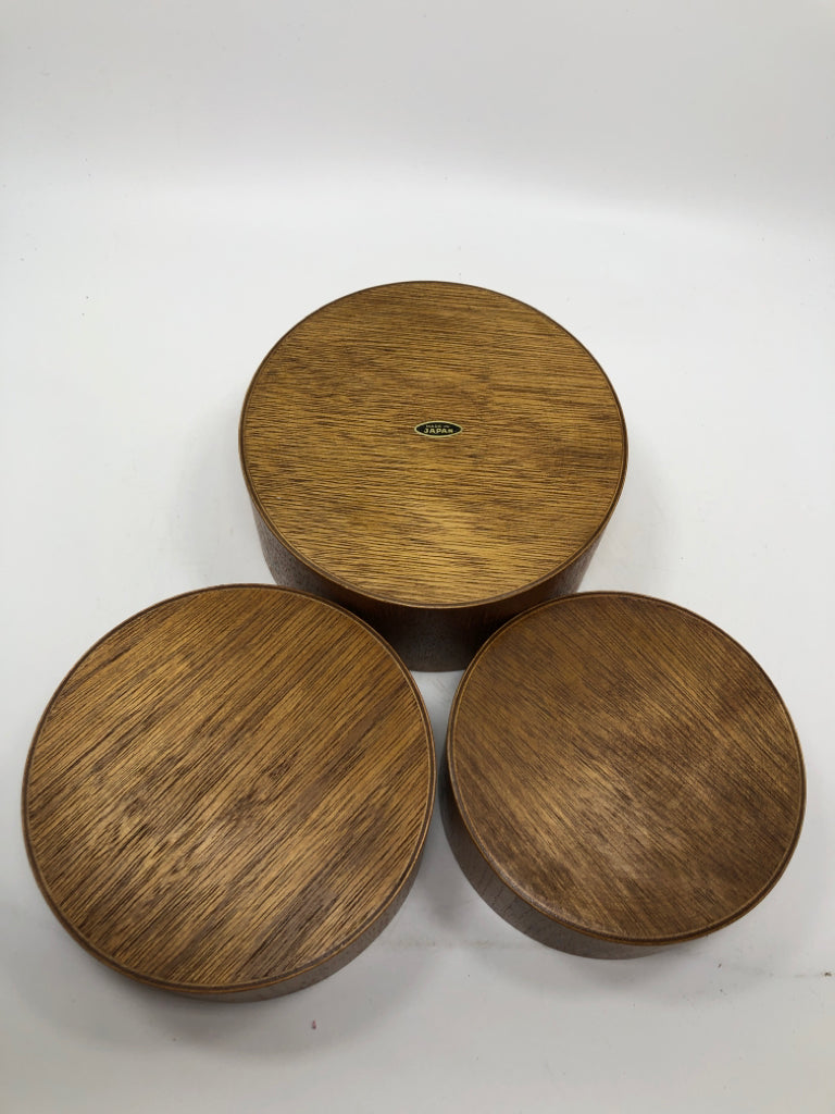 3PC WOOD SNACK BOWLS.