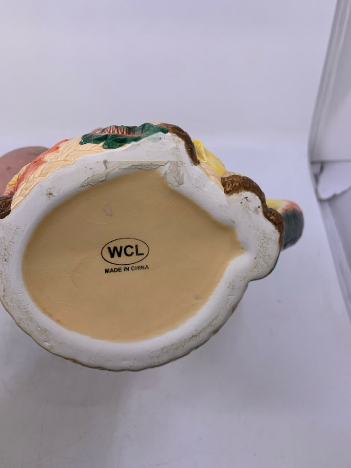 BASKET WEAVE LEAVES PITCHER.