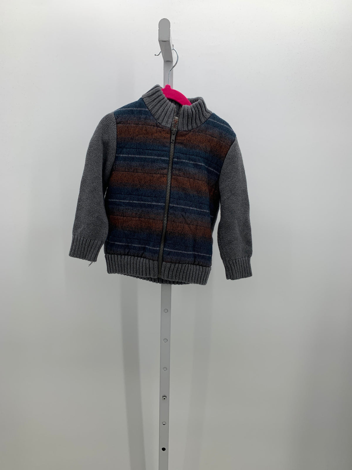 BLUE ORANGE STRIPE SHERPA LINED