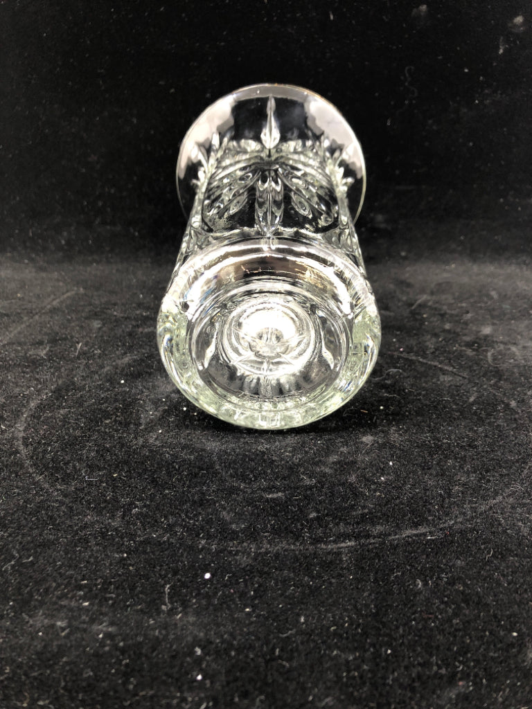 CLEAR CUT GLASS VASE.