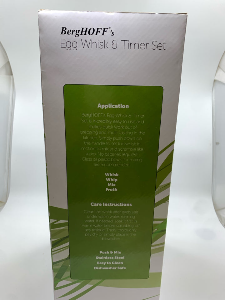 NIB EGG WHISK & TIMER SET.
