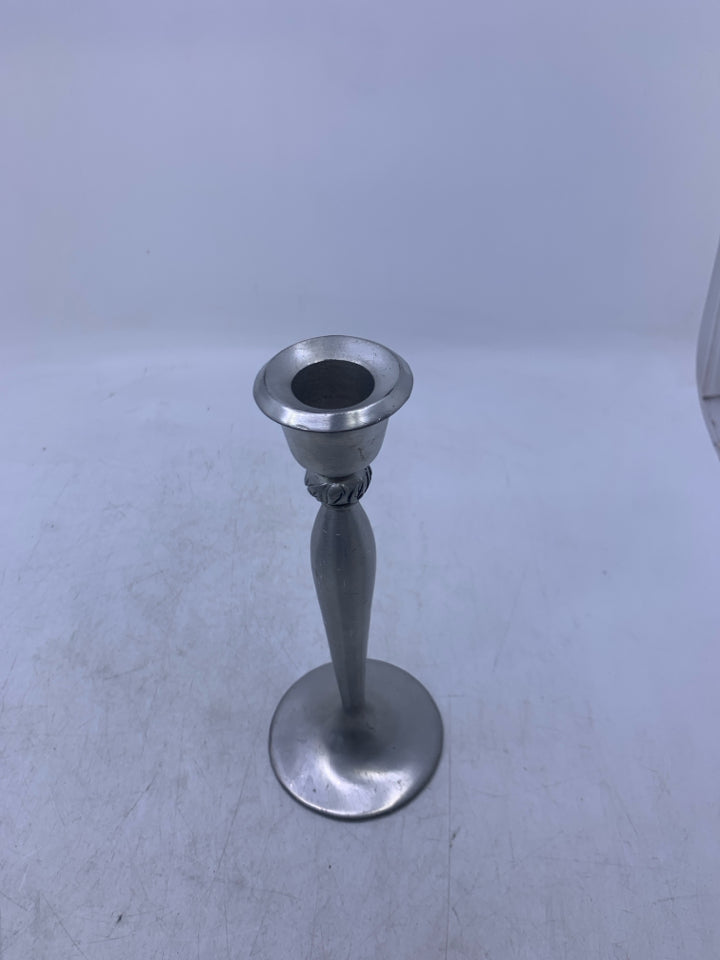 PEWTER TAPERED CANDLE HOLDER FOOTED.