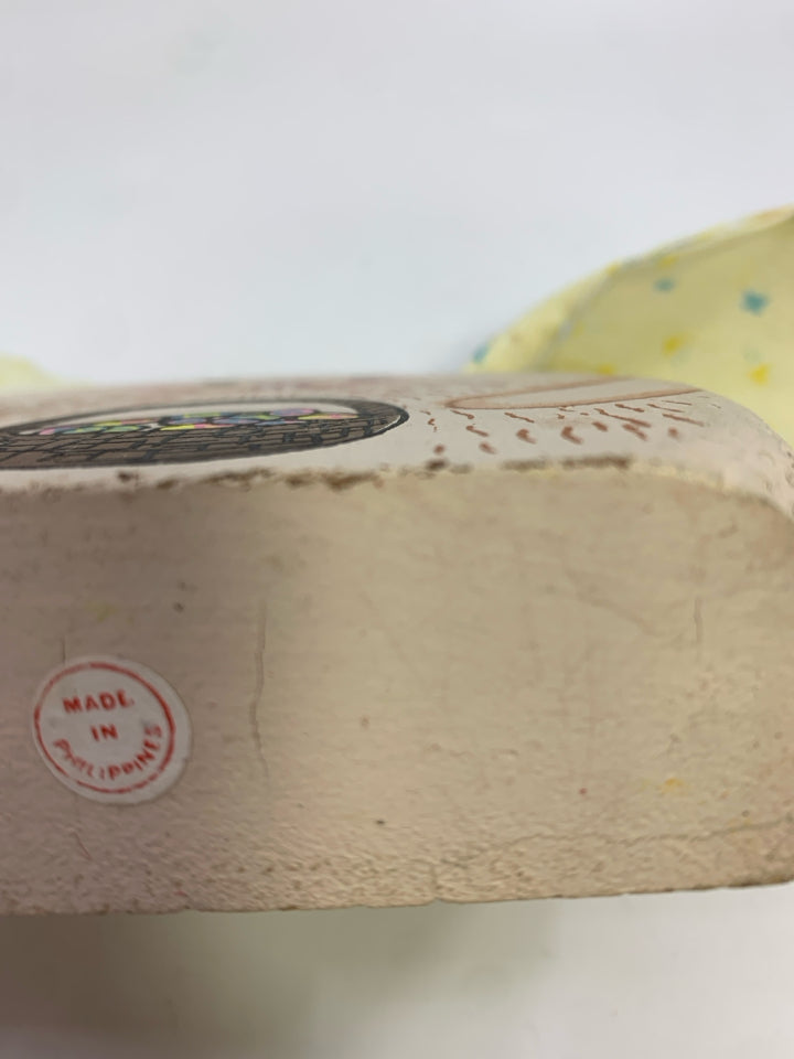 VTG WOODEN EASTER BUNNY W/COTTON EARS.