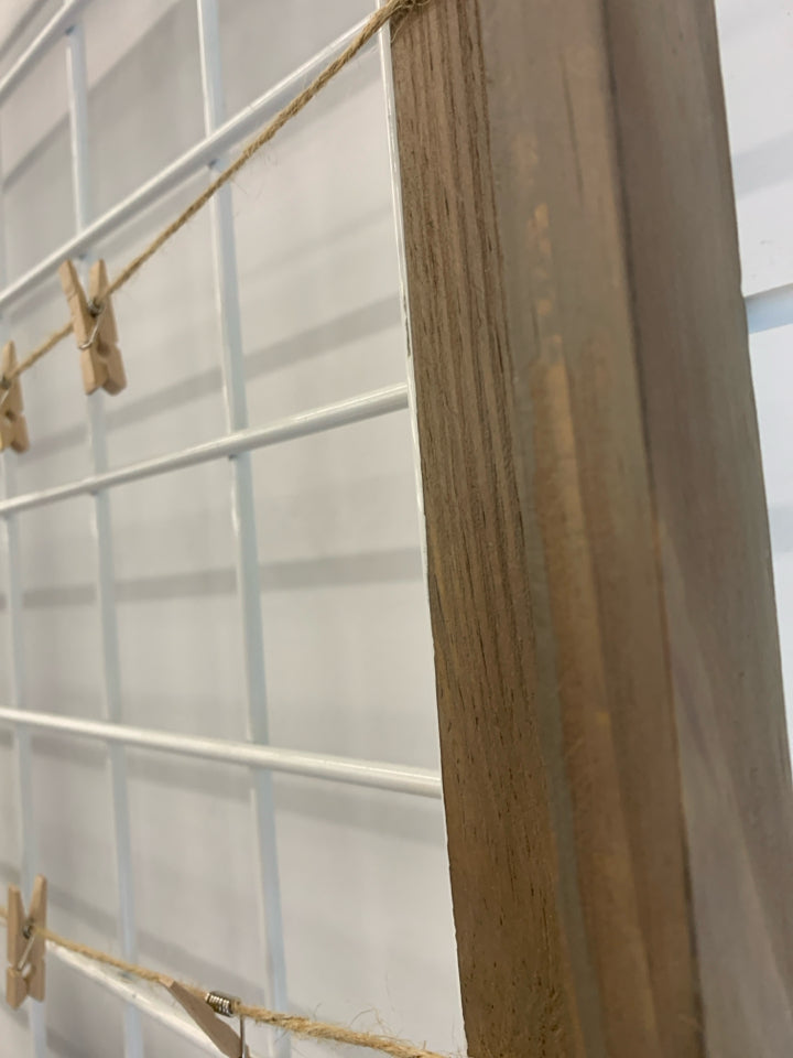 FRAMED CLOTHES PIN PHOTO-HOLDER.