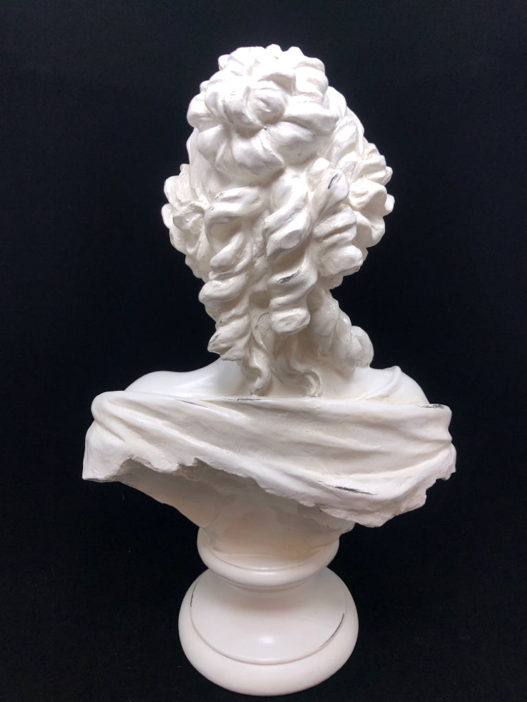 WHITE RESIN BUST FIGURINE.