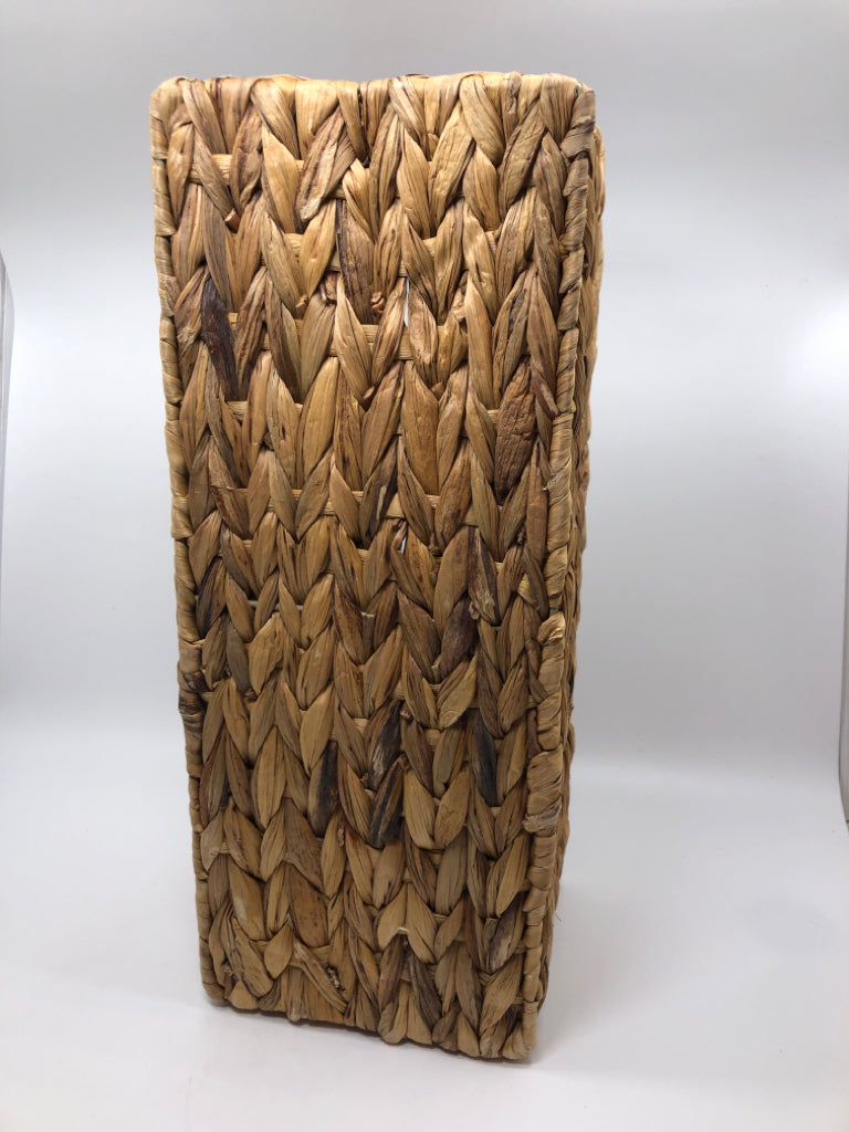 THREE SECTION WICKER BASKET.