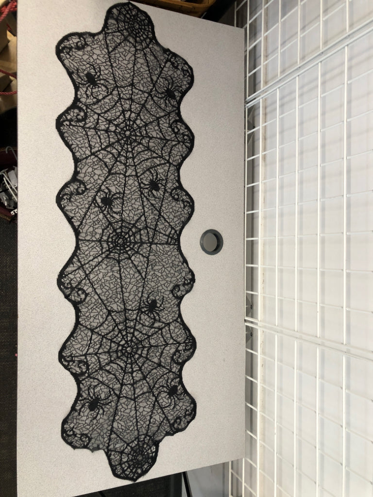 BLACK LACED SPIDER/WEB RUNNER.