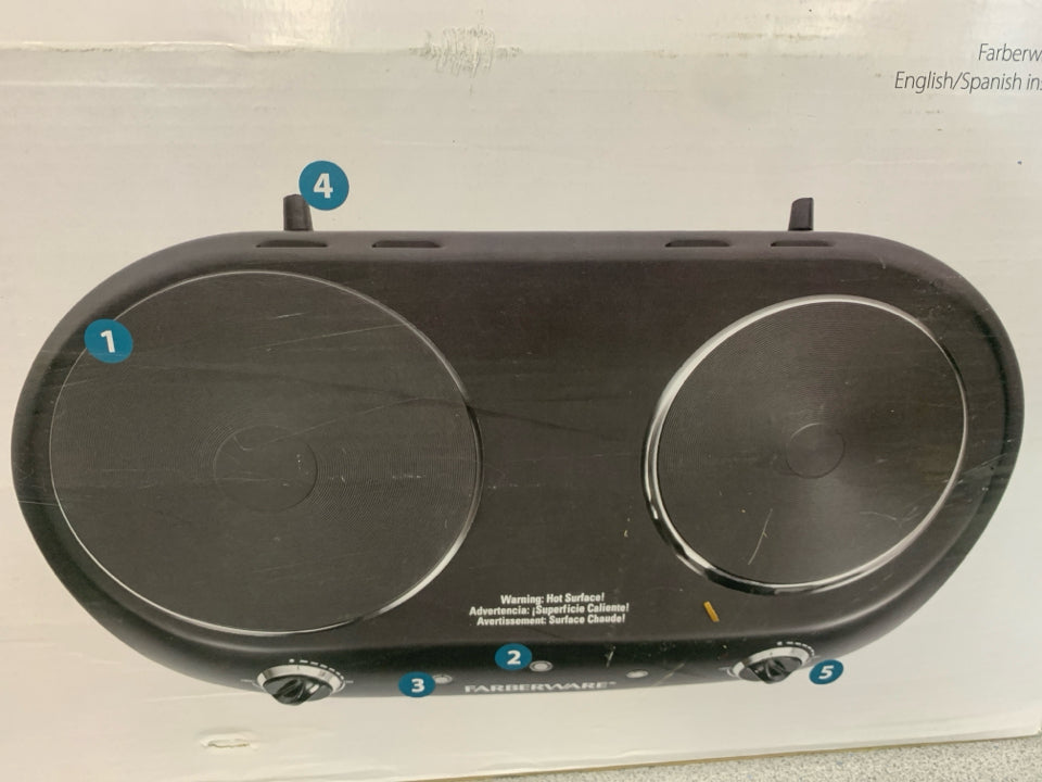 NIB FABERWARE DOUBLE BURNER.