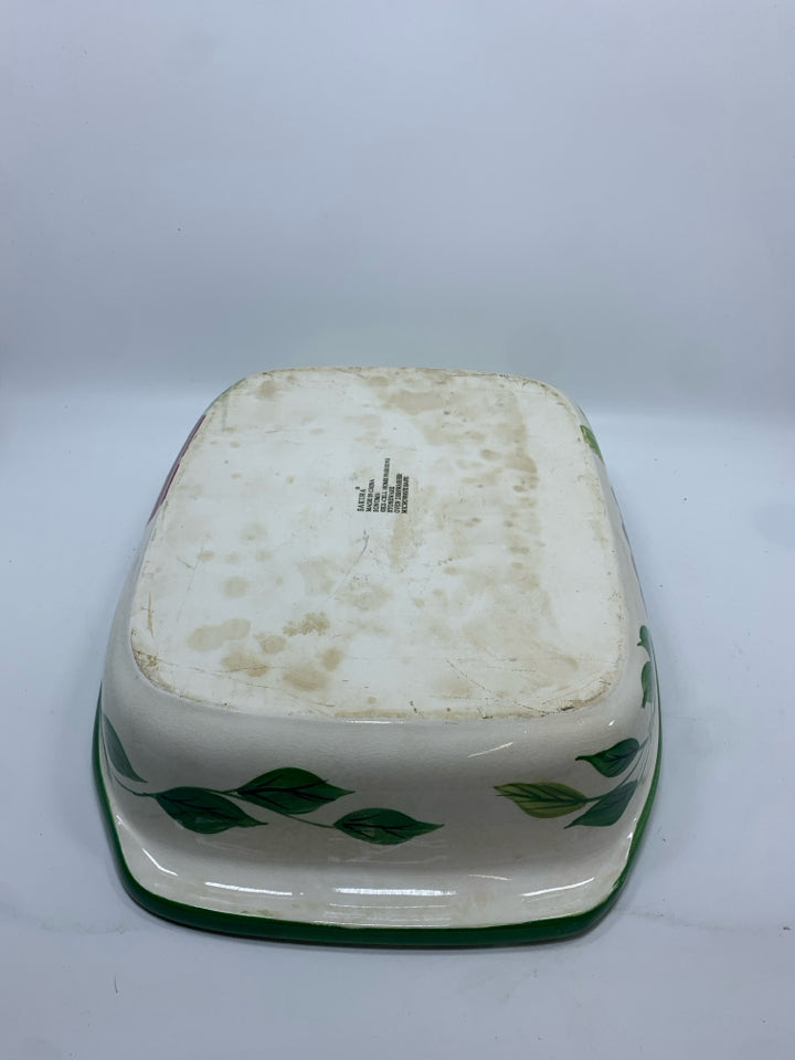 SAKURA FRUIT PAINTED RECTANGULAR BAKER.