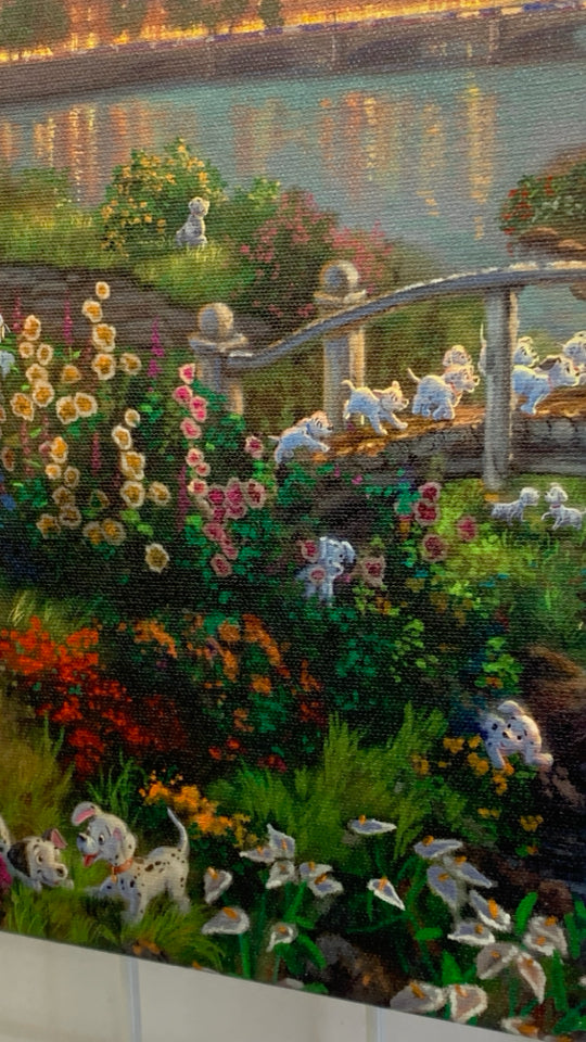 101 DALMATIANS THOMAS KINKADE CANVAS.