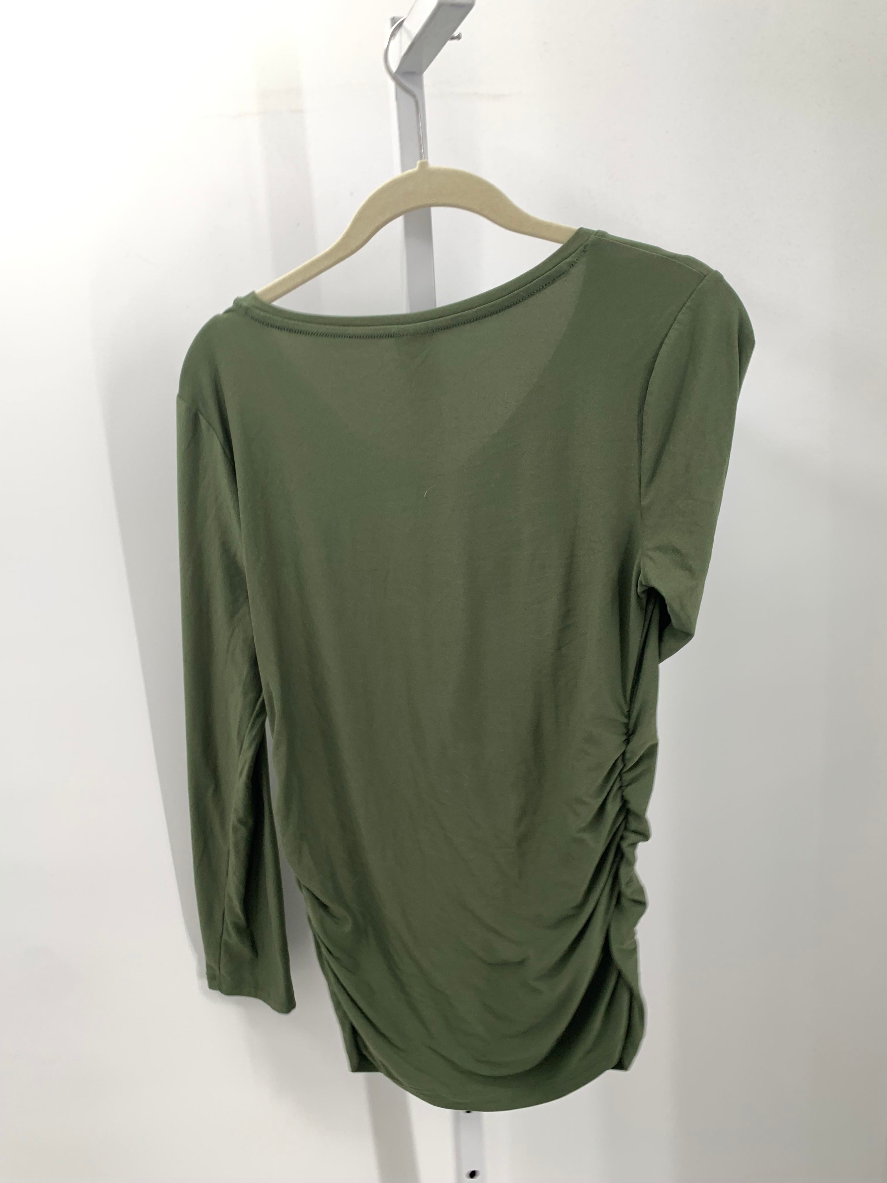 Time and Tru Green Size Small Maternity Long Sleeve Shirt