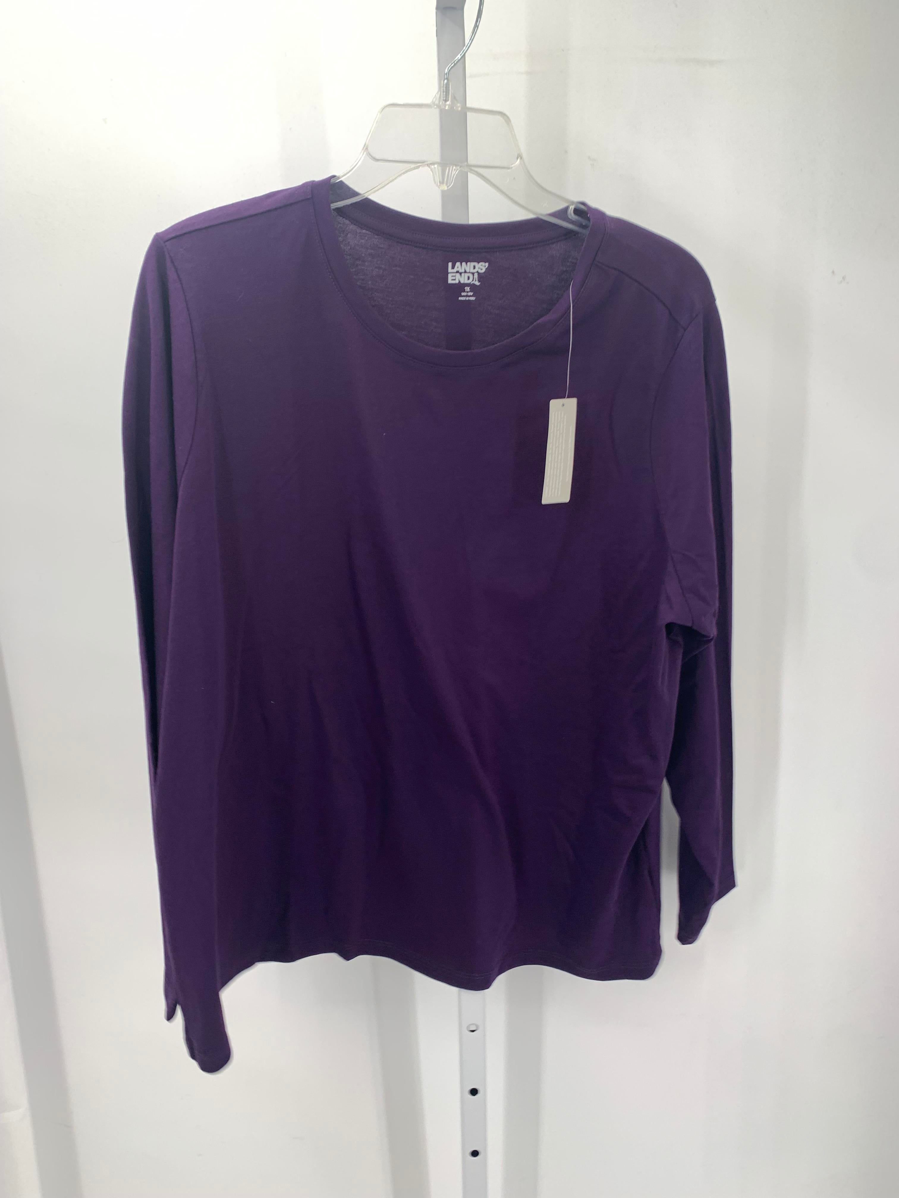 Lands End Size 1X Womens Long Sleeve Shirt