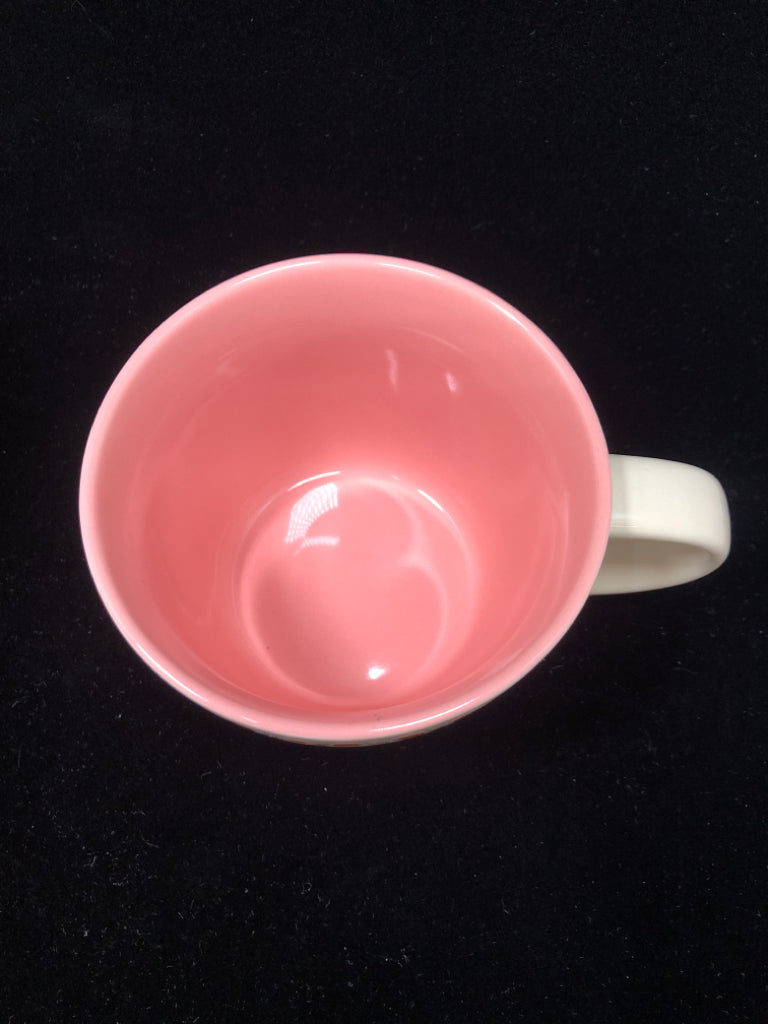 ORANGE POLKA DOT WIDE MUG.
