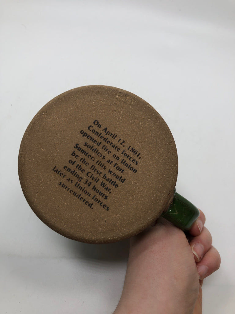 FORT SUMTER GREEN MUG.