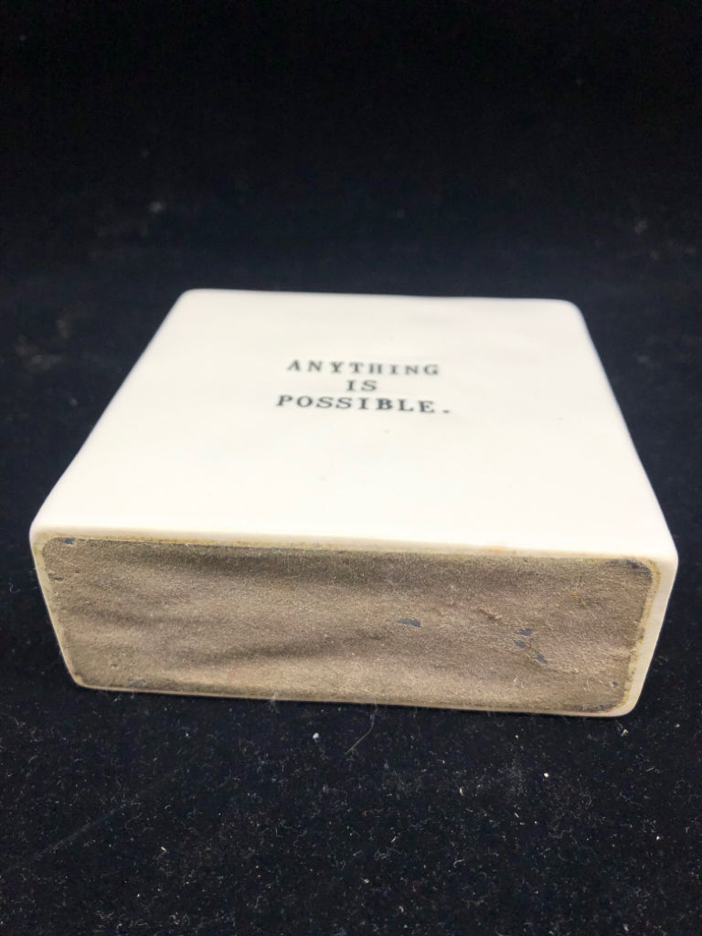 DREAM BIG REVERSIBLE CERAMIC SQUARE SIGN.
