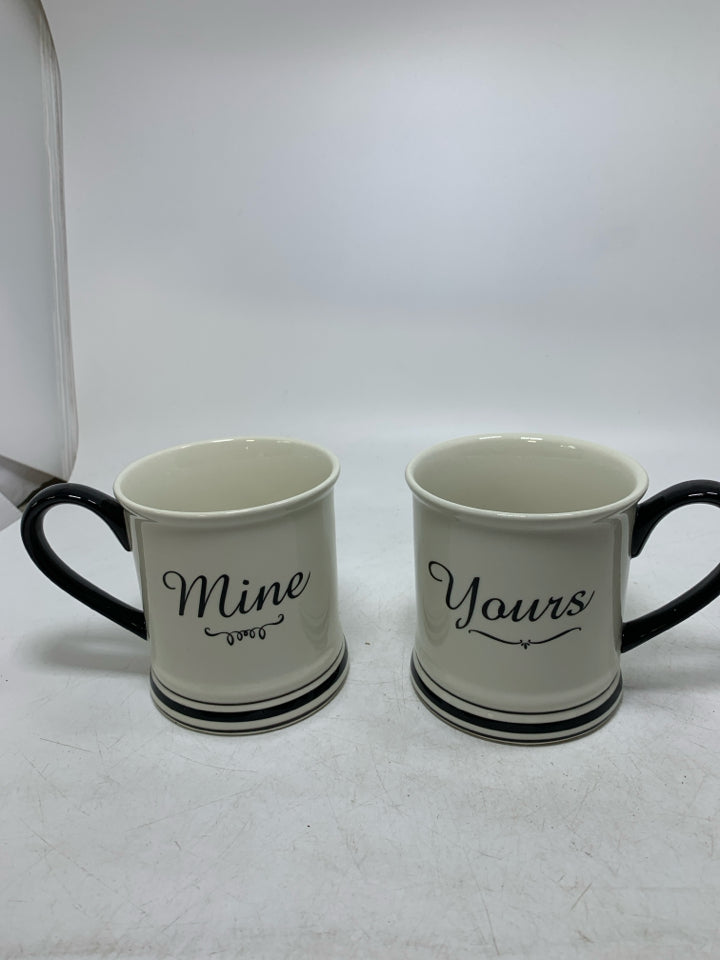 2 PC YOURS/MINE MUGS.