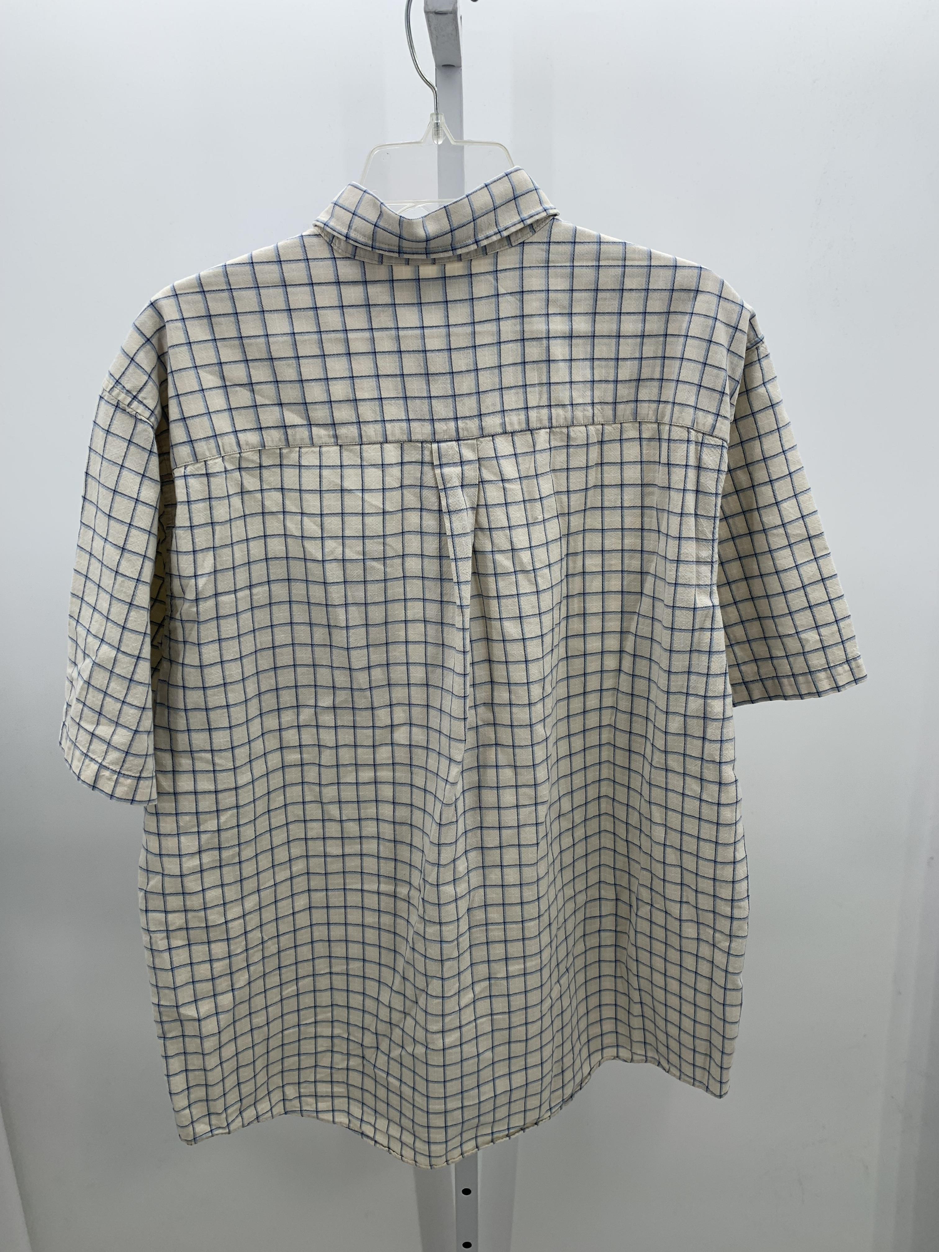 BLUE PLAID BTN DOWN
