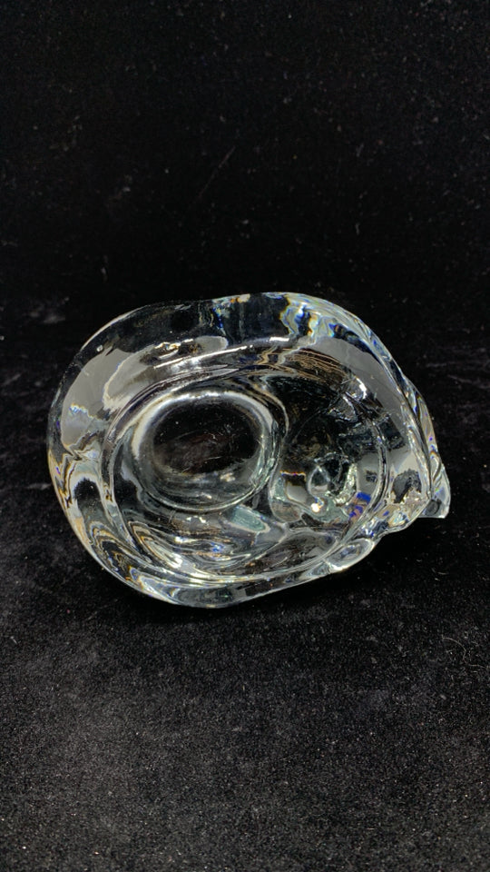 GLASS CAT VOTIVE HOLDER.