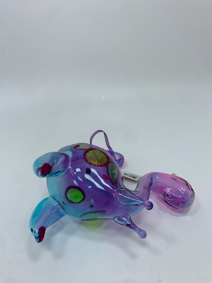 NWT DINO PURPLE GLASS ORNAMENT - PIER 1.