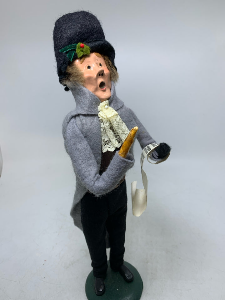 BYER'S CHOICE CAROLER W/ SCRIPT GREY JACKET 1985.