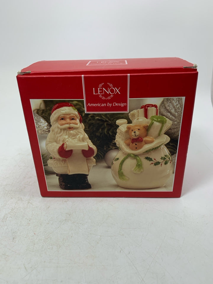 NIB "CHECKING IT TWICE" SALT & PEPPER SHAKERS.