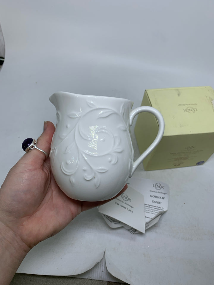 NIB LENOX OPAL INNOCENCE CARVED CREAMER.