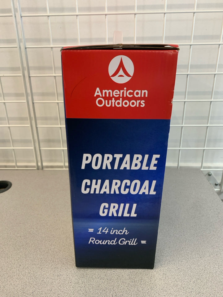 NIB PORTABLE CHARCOAL GRILL.