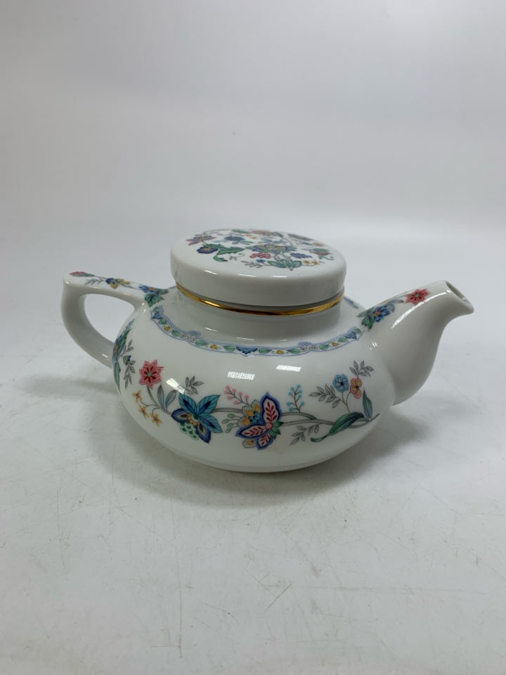 SHORT FLORAL TEA POT.