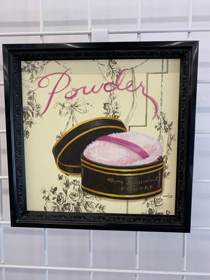 MAKE-UP POWDER PRINT IN BLACK FRAME.