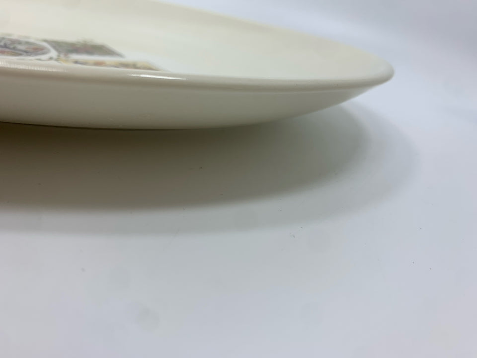VTG BROCATELLE PATTERN OVAL SERVING PLATE.