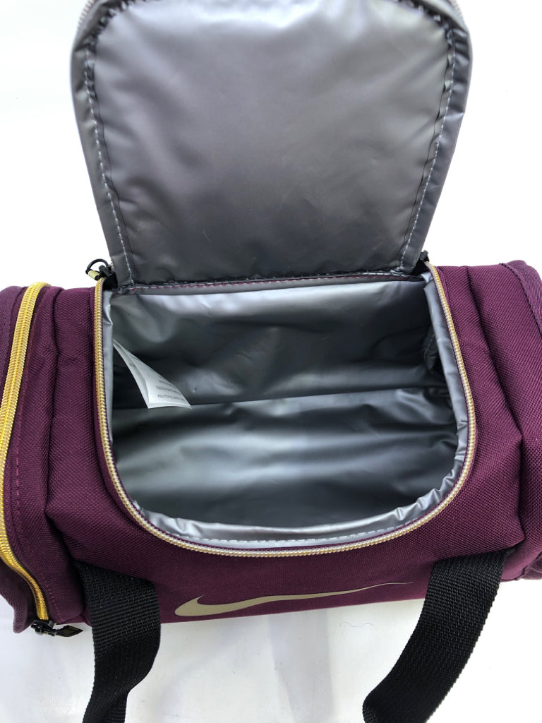 PLUM COLORED/GOLD NIKE LUNCH BOX.