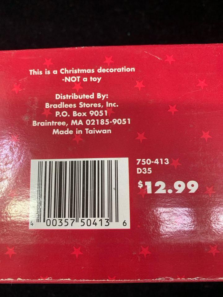 NIB 3 WHITE W/ GLITTER ORNAMENTS.